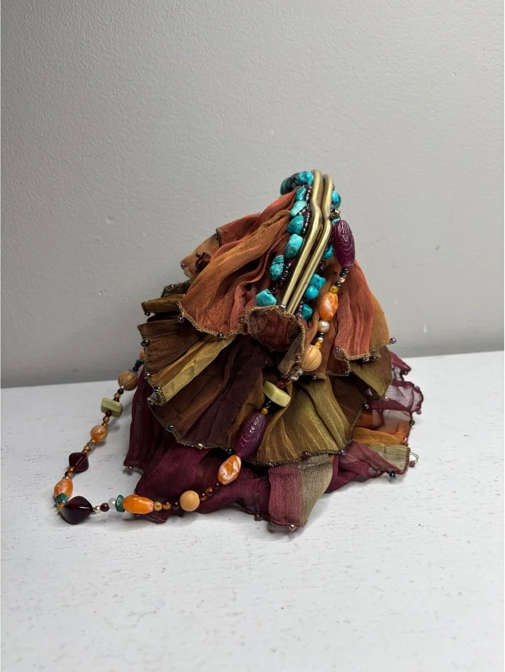 Mary Frances Retired Rock My Soul Beaded and Ruffled Purse